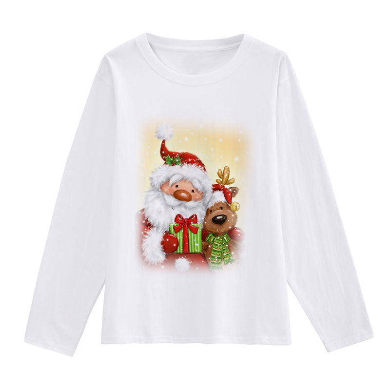 2021 Christmas Fashion Women White T-Shirt N