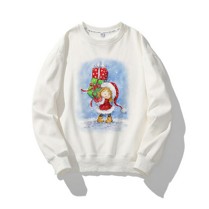 Hello Christmas O-Neck White Sweater X