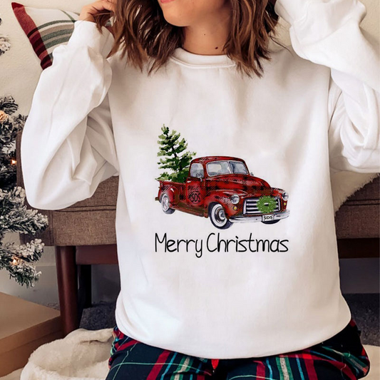 Happy 2021 Christmas O-Neck White Sweater I