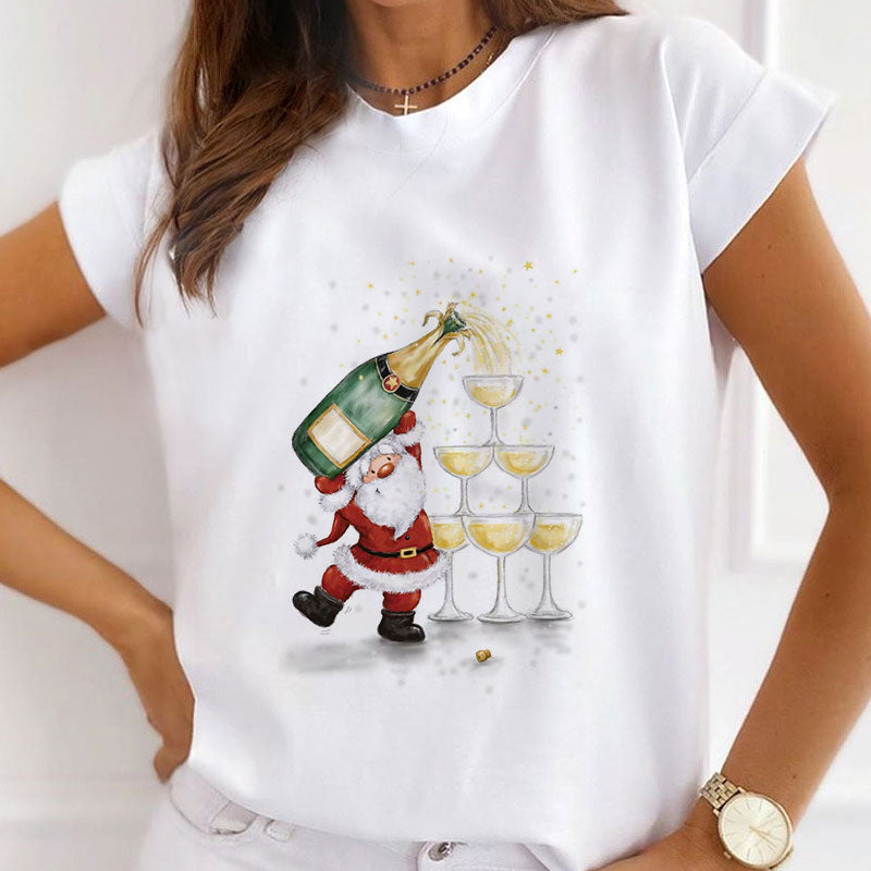 Hello Christmas Women White T-Shirt W