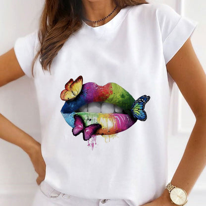 Style C :  Butterfly White T-Shirt Women