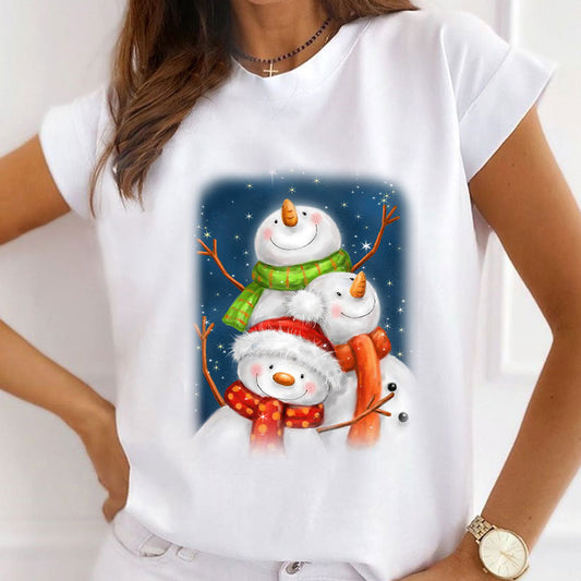 2021 HAPPY NEW YEAR Christmas Women White T-Shirt L