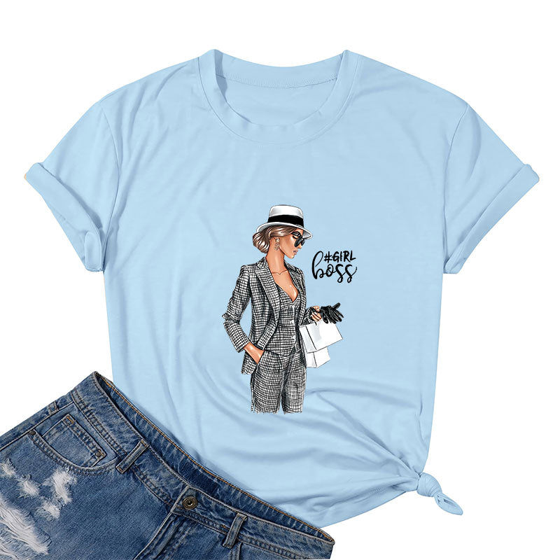 Girl Boss With Bags Cotton Tee