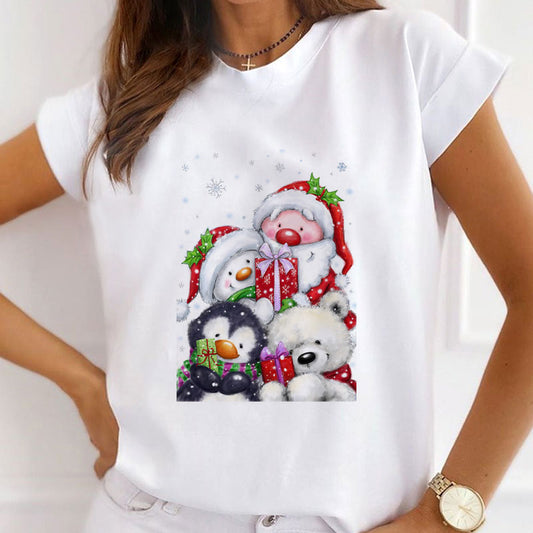 HAPPY 2021 Christmas Ladies White T-Shirt G