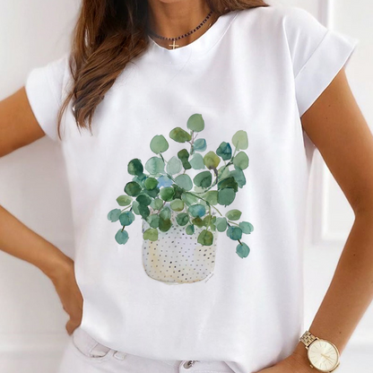 Green Plant Woman T-shirt B