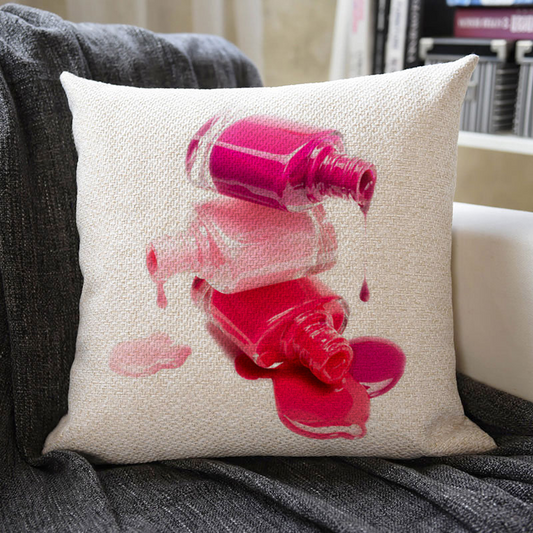 Beautiful Nail Polish Linen Pillowcase