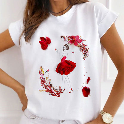 Vivid Flower White T-Shirt T