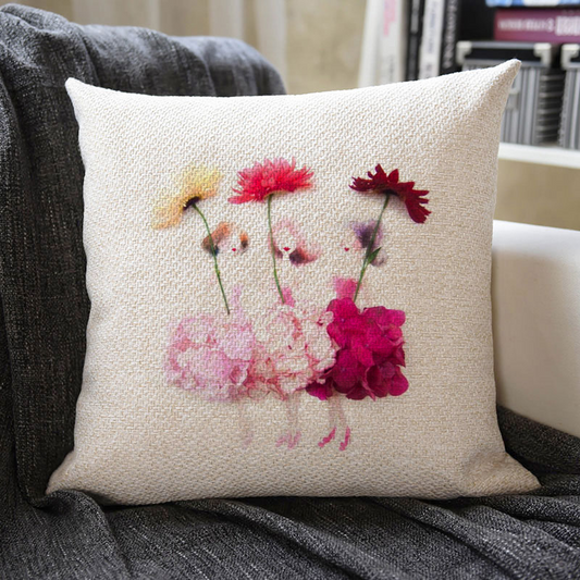 Beautiful Flowers Linen Pillowcase