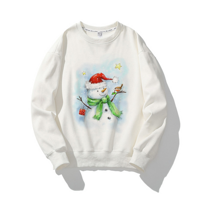 Hello Christmas O-Neck White Sweater L