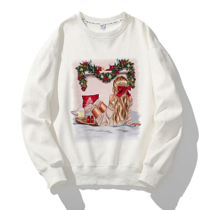 Hello Christmas O-Neck White Sweater B
