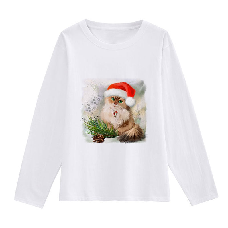 2021 HAPPY NEW YEAR Christmas Women White T-Shirt D