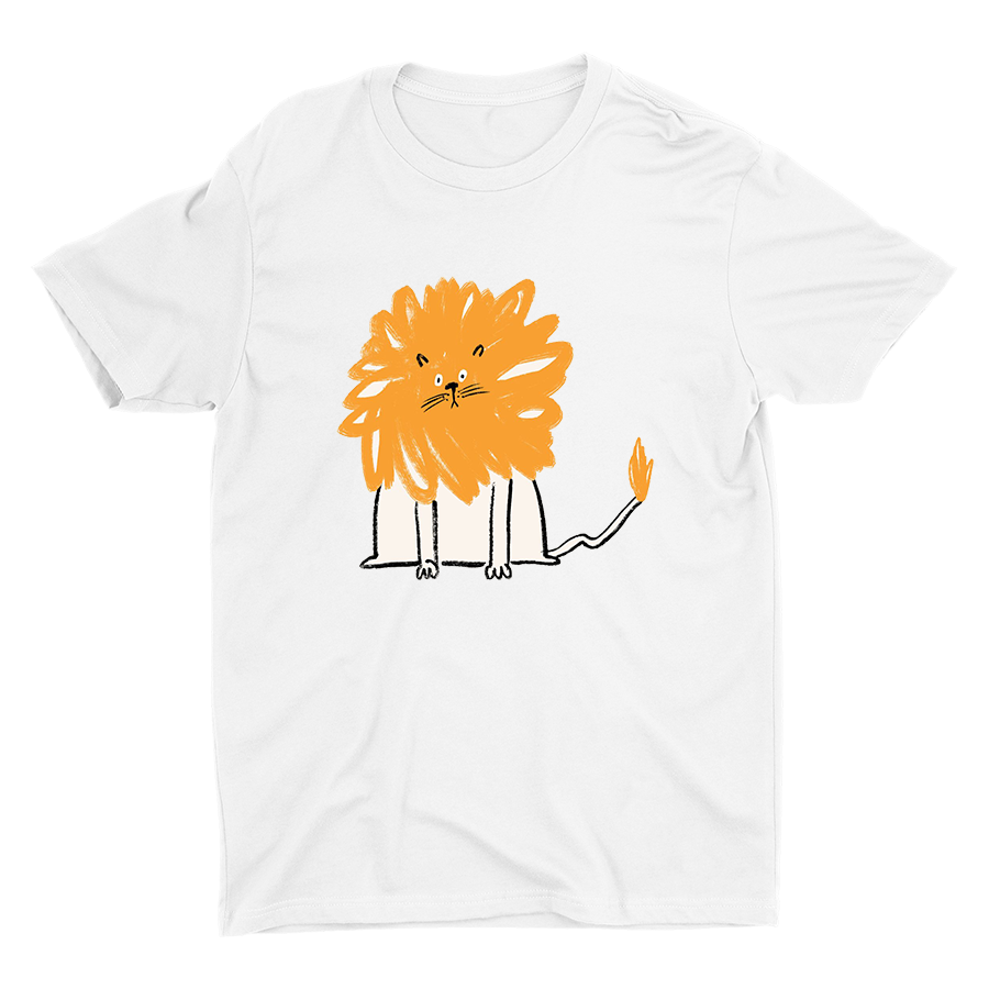 Cartoon Lion Printed T-shirt