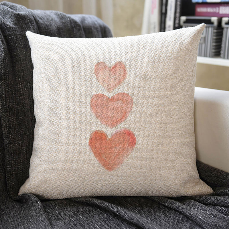 Love Heart Linen Pillowcase