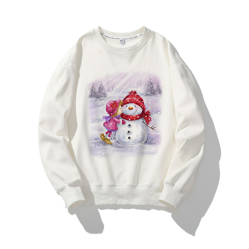 Hello Christmas O-Neck White Sweater R