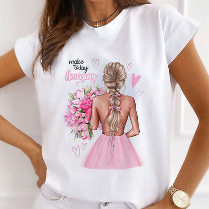 Style L:  Fashion Leader Women White T-Shirt