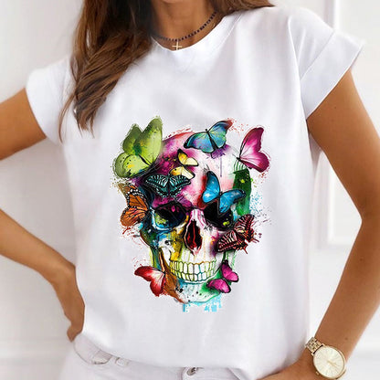 Style E :  Butterfly White T-Shirt Women