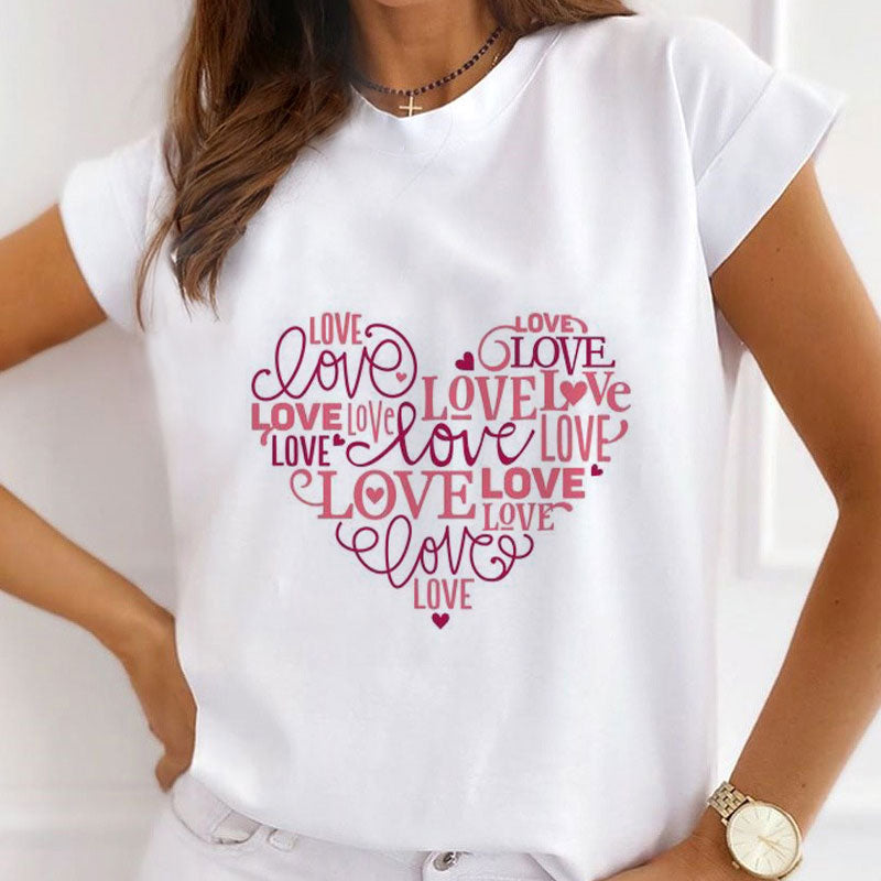 Style B : Accept My Love Female White T-Shirt