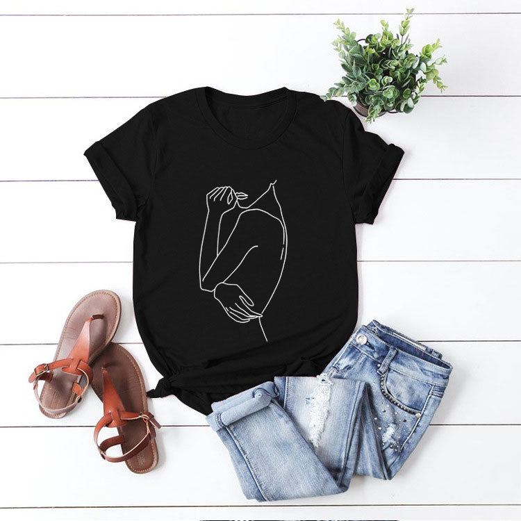 Style A :  Abstract Print T-shirt