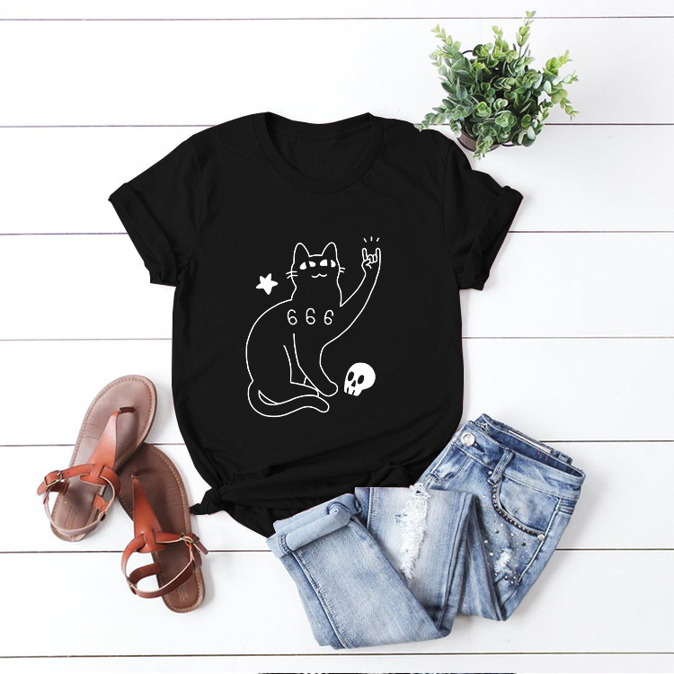 Cute Cats Print T-shirt D