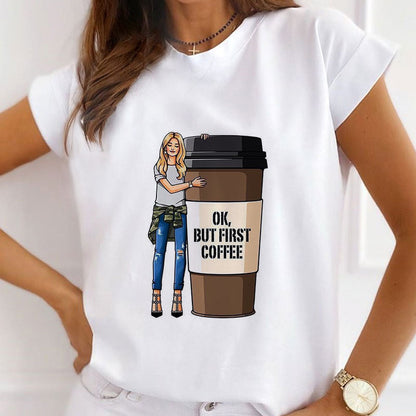 Style J :  I Love Coffee Women White T-Shirt