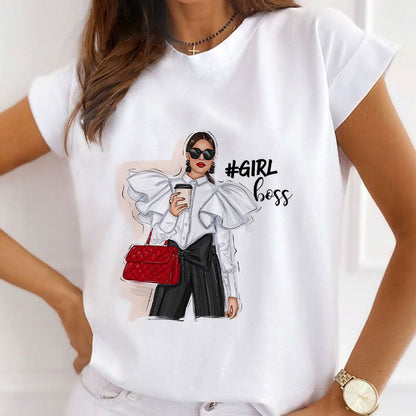 Girl Boss Women White  T-Shirt A