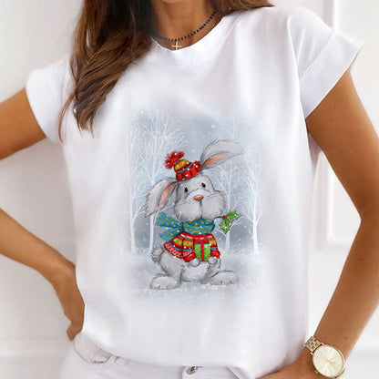 2021 Christmas Fashion White T-Shirt R