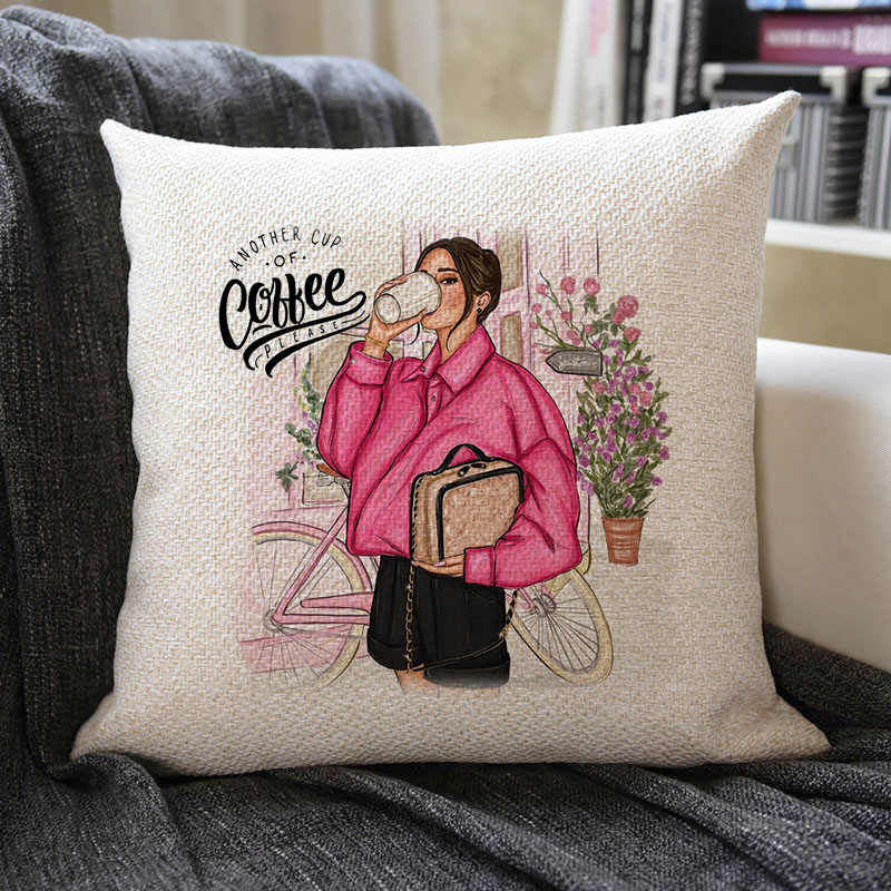 Coffee Time Linen Pillowcase