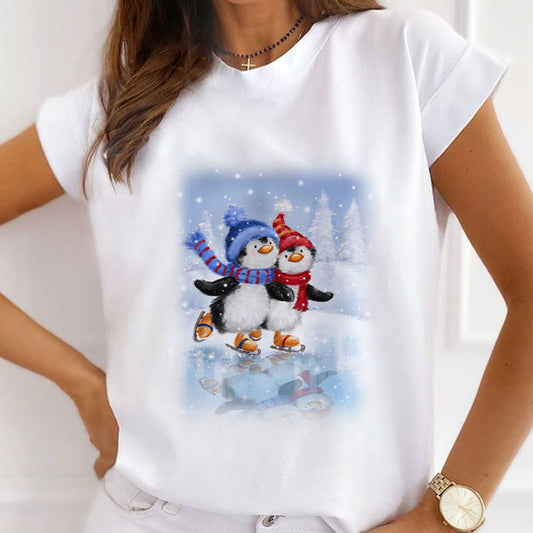 2021 HAPPY NEW YEAR Christmas Women White T-Shirt N