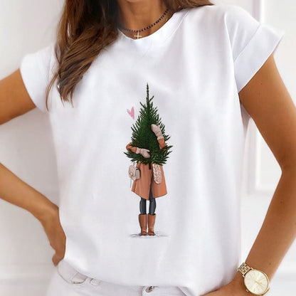 Hello December Women White T-Shirt B