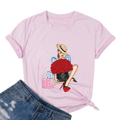 Beauty And Roses Cotton Tee