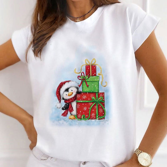 HELLO 2021 Christmas Women White T-Shirt G