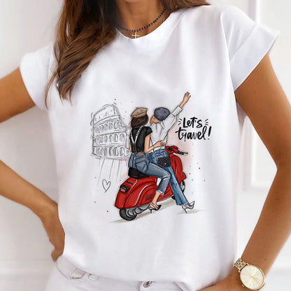 Travel Together Women White T-Shirt A