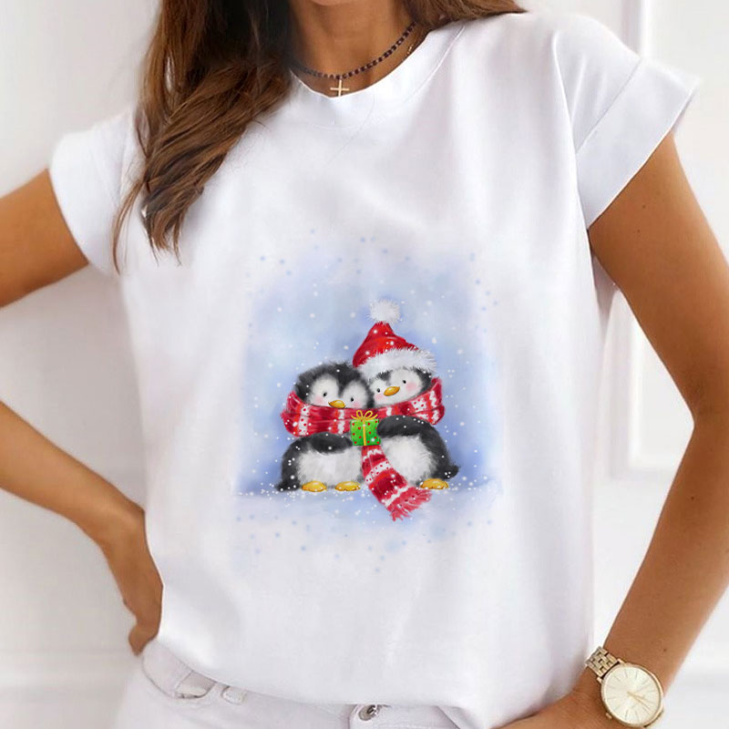 HAPPY Christmas Ladies White T-Shirt I