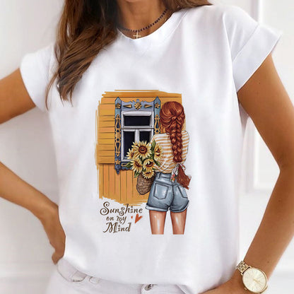 Style I :  Comfortable life Female White T-Shirt