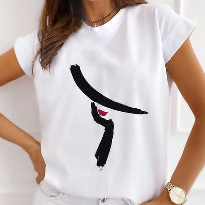 Style X : Makeup Becomes Delicate Female White T-Shirt