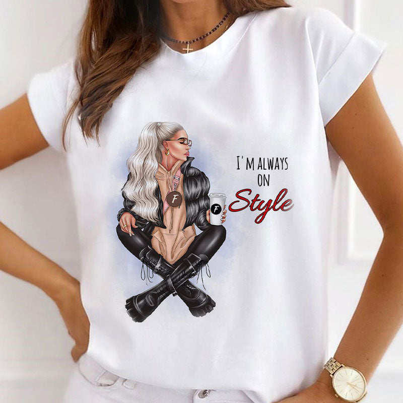Style R :  Fashion Industry Leader Female White  T-Shirt