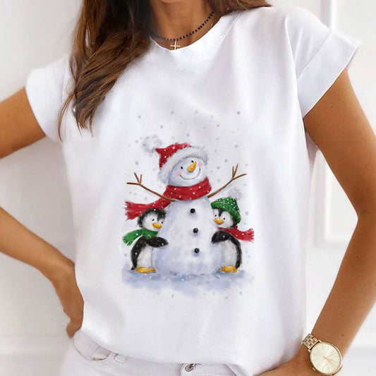 Merry Christmas Ladies White T-Shirt F