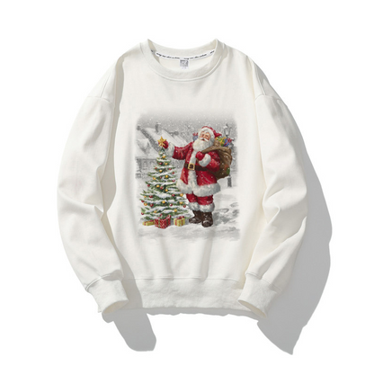 Happy 2021 Christmas O-Neck White Sweater H