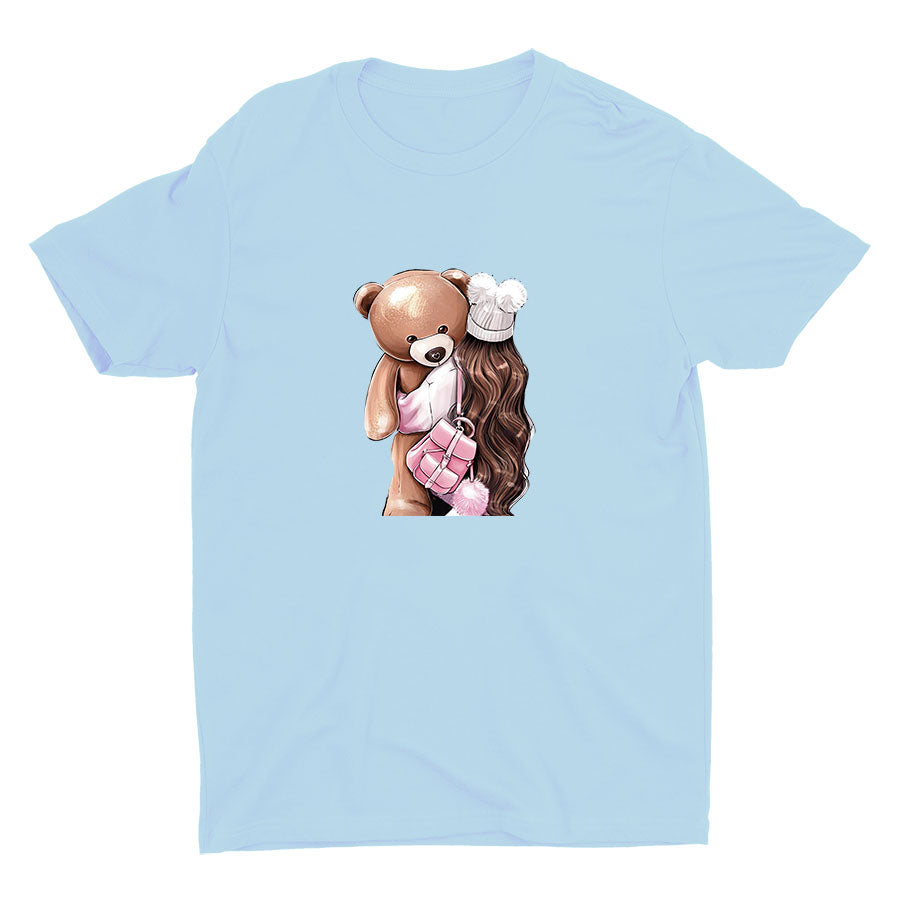 Girl with Her Bear Cotton Tee