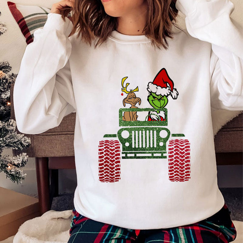 Happy Christmas O-Neck White Sweater J