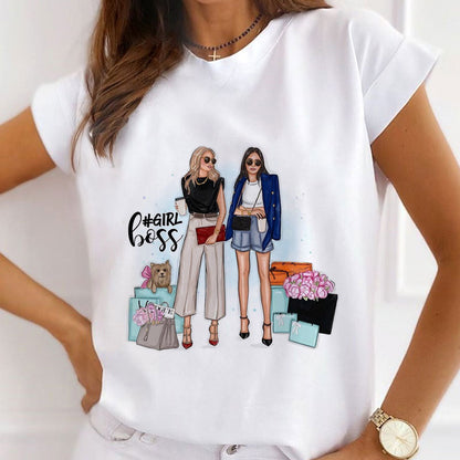 Girl Boss Women White  T-Shirt C
