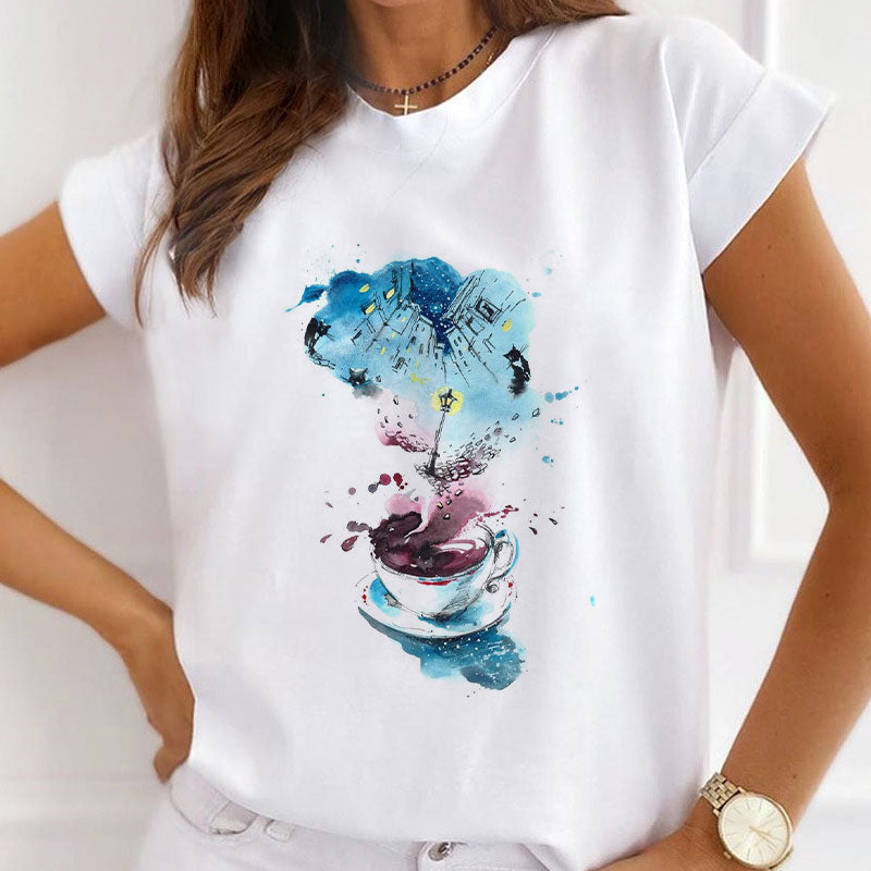 Style Q :  Fashion Paradise Paris Female White  T-Shirt
