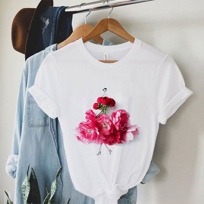 Charming Flowers White Tee T