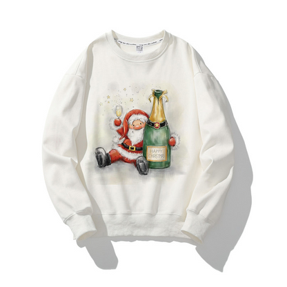 Hello Christmas O-Neck White Sweater Q