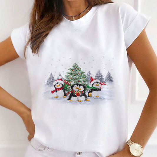 HAPPY 2021 Christmas Ladies White T-Shirt J