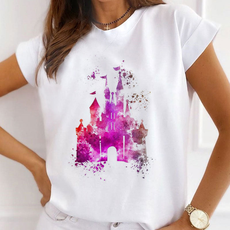 Style G :  Watercolor Princess Women White T-Shirt