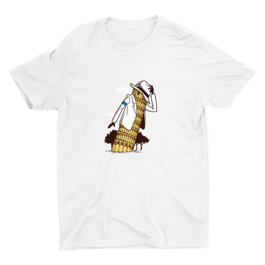 Leaning Tower Leaning Man Mom Cotton Tee