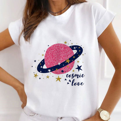 Style A :   Belongs To Your Planet Women White  T-Shirt
