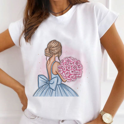 Style J:  Fashion Leader Women White T-Shirt