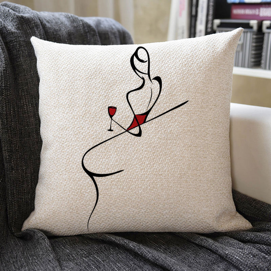 Lines Art Linen Pillowcase